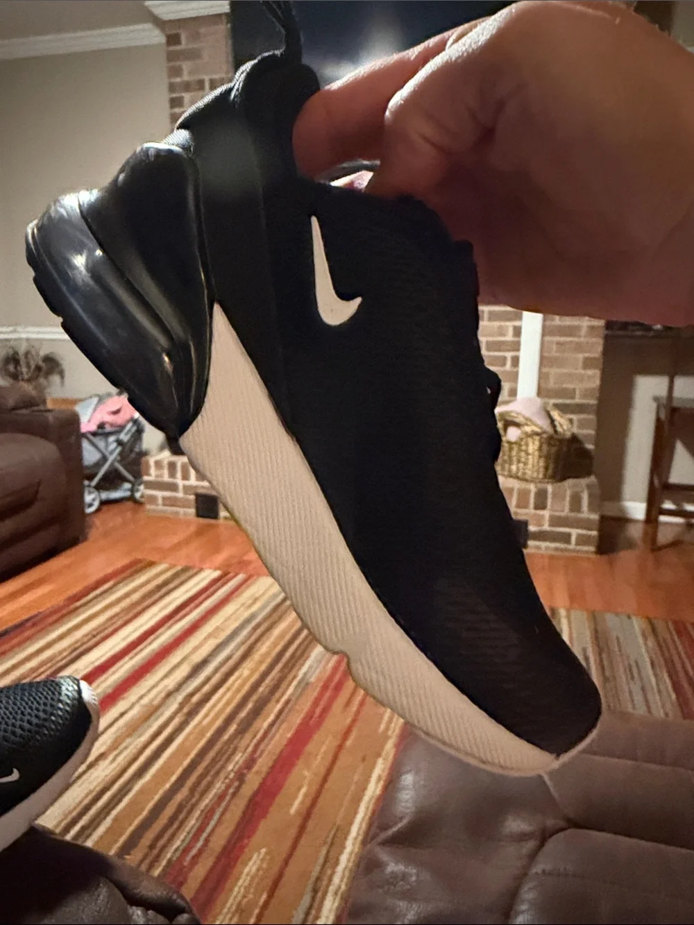 Nike Kids Black and White Air Max 270 Style Sneakers